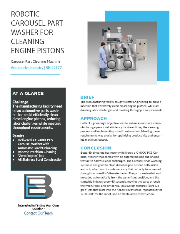 BE Case Study 22177 Washing Engine Pistons