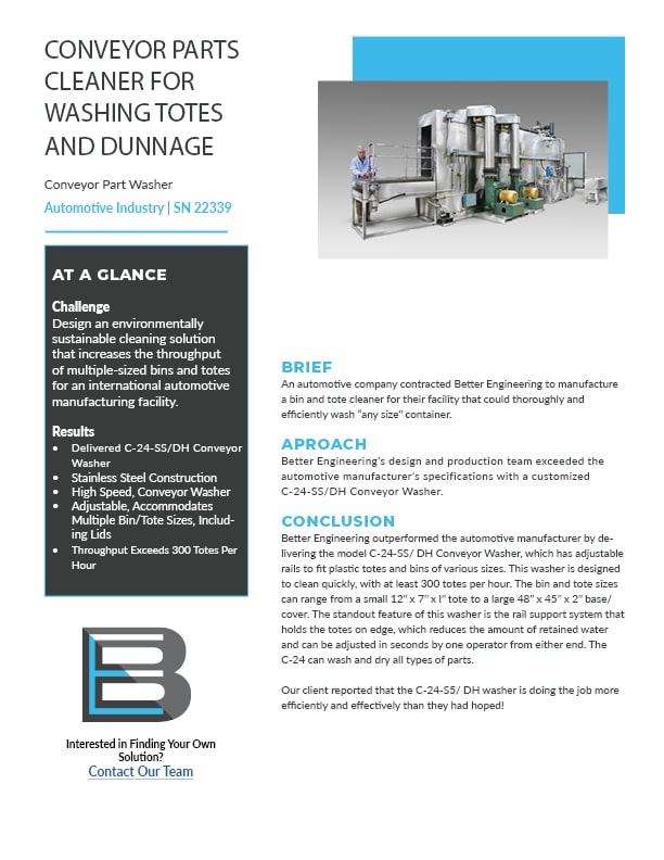 Washing-Cleaning-Totes-Dunnage-Automotive-Industry case study 22339