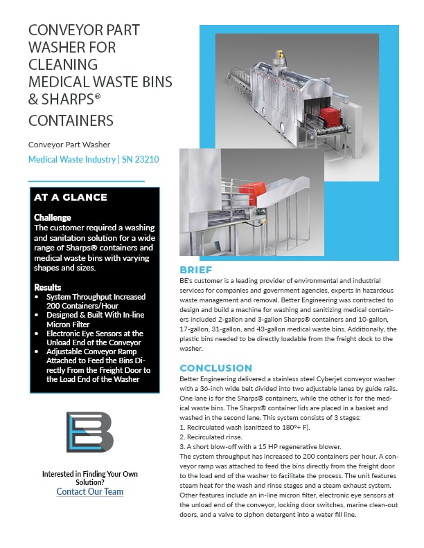 BE Case Study 23210 Washing Medical Waste Bins
