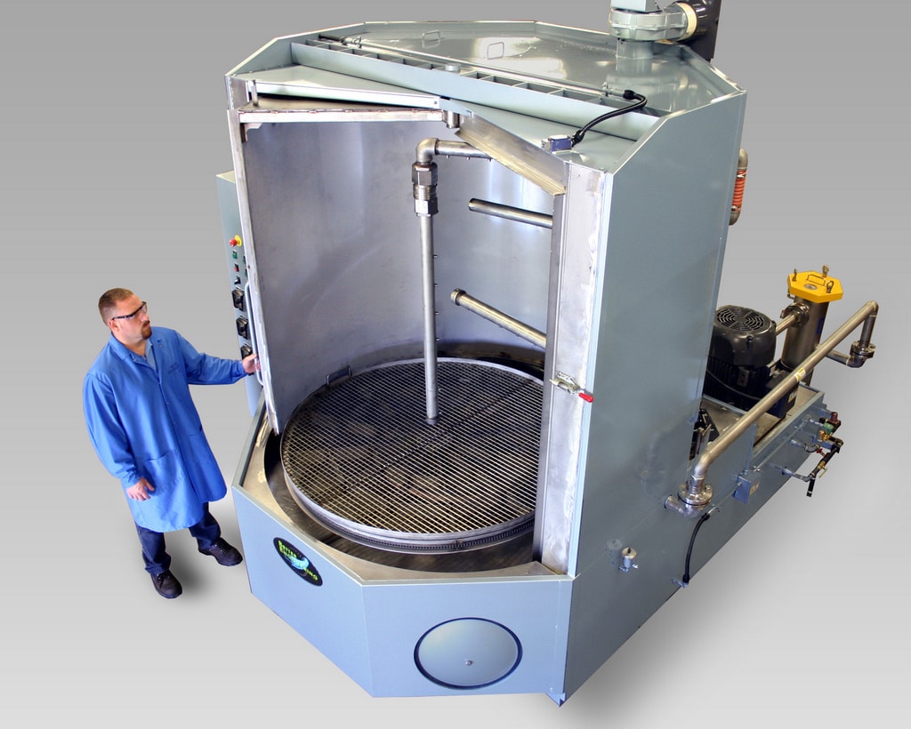Turntable Part Washer with Roll-In doors for Aerospace Industry